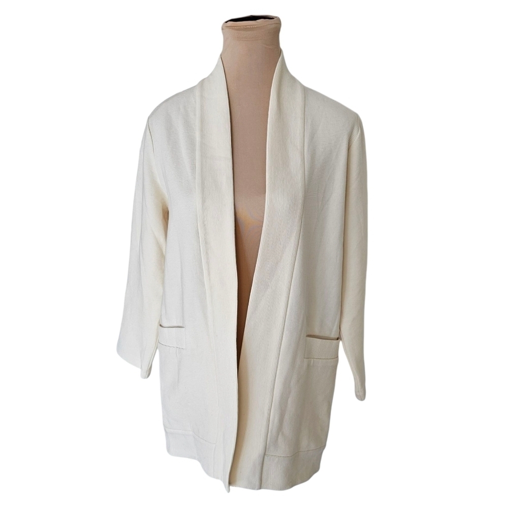 Eileen Fisher Light Cream Open Front Cardigan Sz XS